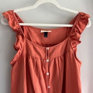 Like New - Universal Thread Cotton Dress with Ruffle Sleeves and Buttons